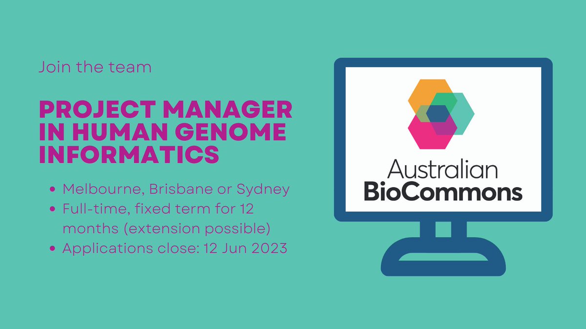 Our human #genomics data projects are growing fast and we need help to deliver on national digital infrastructure. We're seeking an experienced Project Manager to contribute to big teams of fun people who do meaningful work with significant impacts. 
jobs.unimelb.edu.au/en/job/912740/… #HGPP
