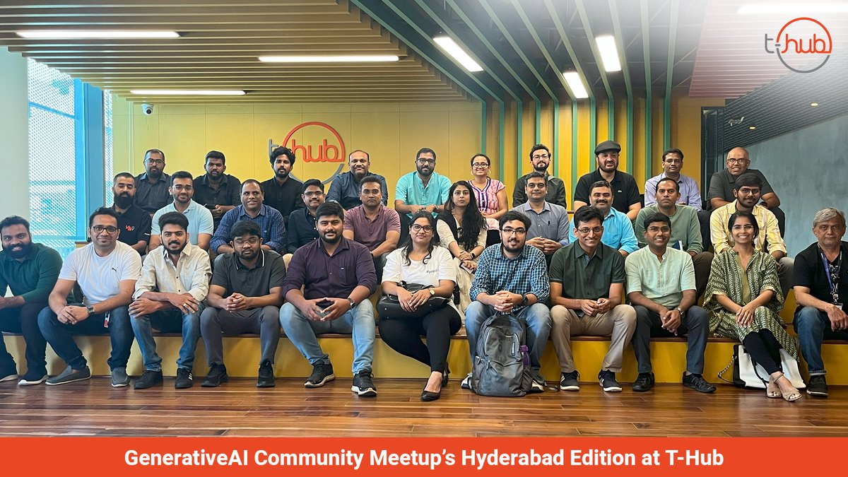 THubHyd's tweet image. #THub hosted a #GenerativeAI Community Meetup’s #Hyderabad edition.

GenerativeAI’s impact on the #FutureOfWork, #business use cases, and value-deriving methodologies was explored.

#AI enthusiasts, #founders, CXOs, and experts, joined the session!

#InnovateWithTHub