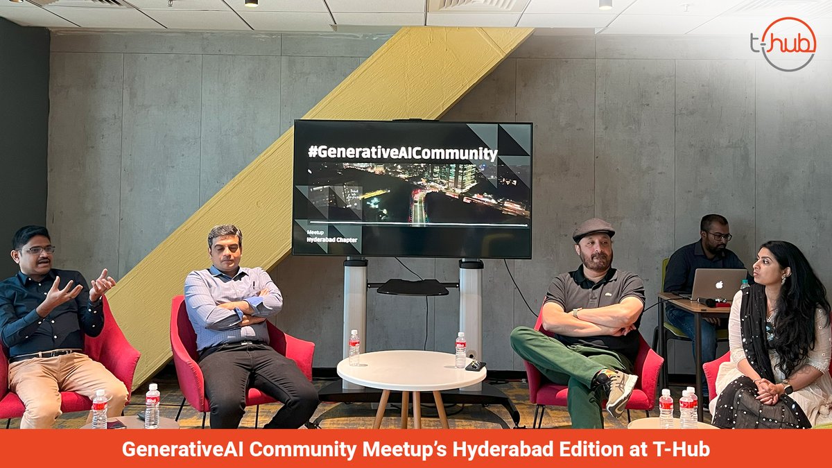 THubHyd's tweet image. #THub hosted a #GenerativeAI Community Meetup’s #Hyderabad edition.

GenerativeAI’s impact on the #FutureOfWork, #business use cases, and value-deriving methodologies was explored.

#AI enthusiasts, #founders, CXOs, and experts, joined the session!

#InnovateWithTHub