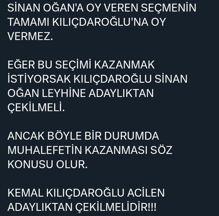Fatihynr167's tweet photo. #dede
#OAnGeliyor 
@DrSinanOgan 
@kilicdarogluk 
@meral_aksener 

Başka seçenek maalesef yok, durum bundan ibaret.
Gereken yapılmalı. https://t.co/R8cIOwQLP7
