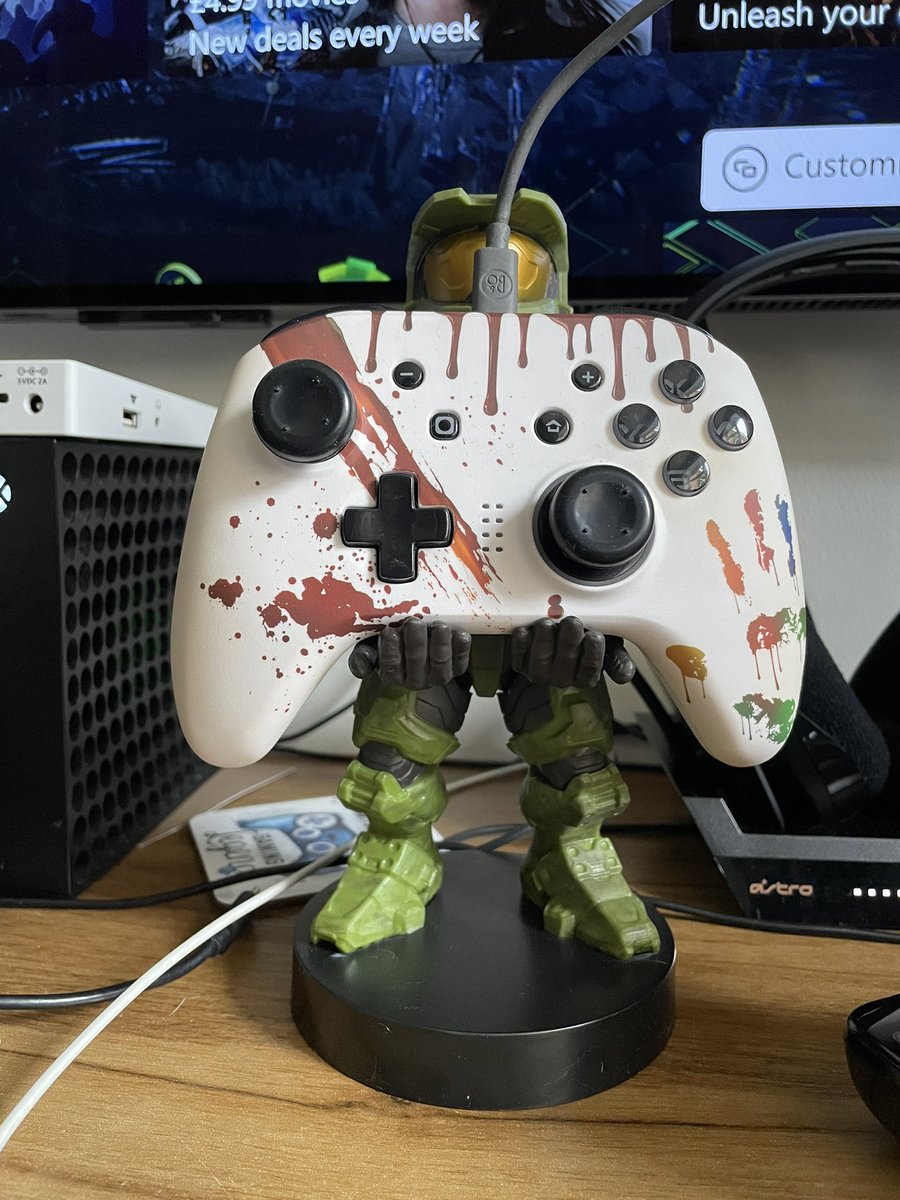 When your son uses your stands for his switch controller… Liberties, LOL. #thatsmine #masterchief #HaloInfinite