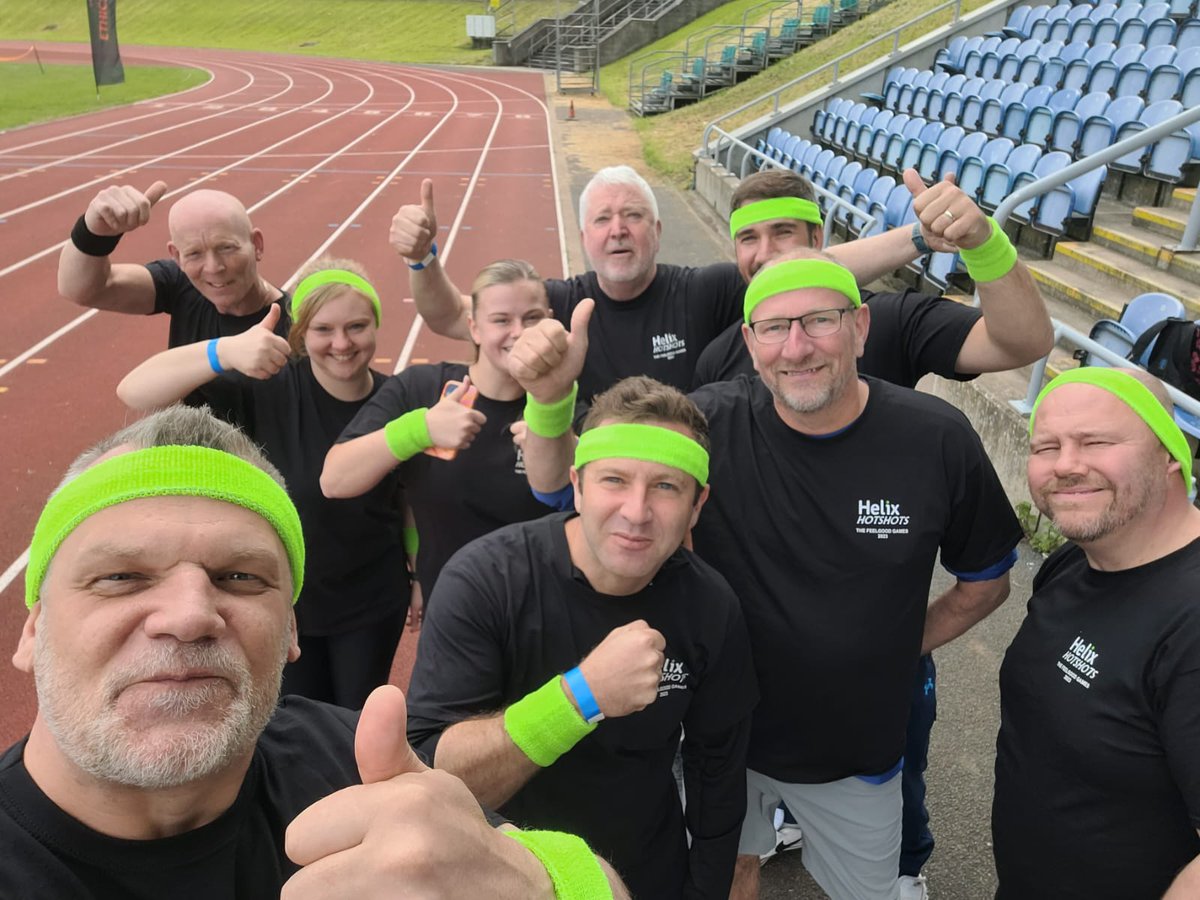The Helix Hotshots 🔥 The last few weeks have been busy, handing over not 1, but 2 projects.

So today, we’re swapping bricks for batons. Spending some quality time team building at the <a href="/Pagabo_/">Pagabo</a> Feelgood Games - tackling mental health in construction. Let the games begin!