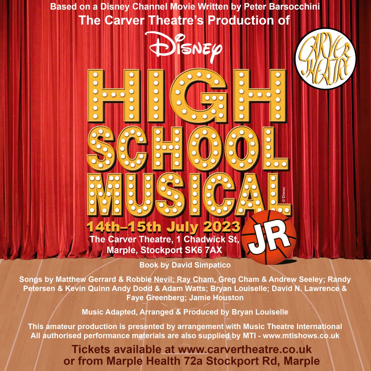 Carver Youth presents High School Musical JR, Disney
📷14th July – 15th July 2023 (see website for times)
#marple #highschoolmusicaljunior #carvertheatre #Stockport