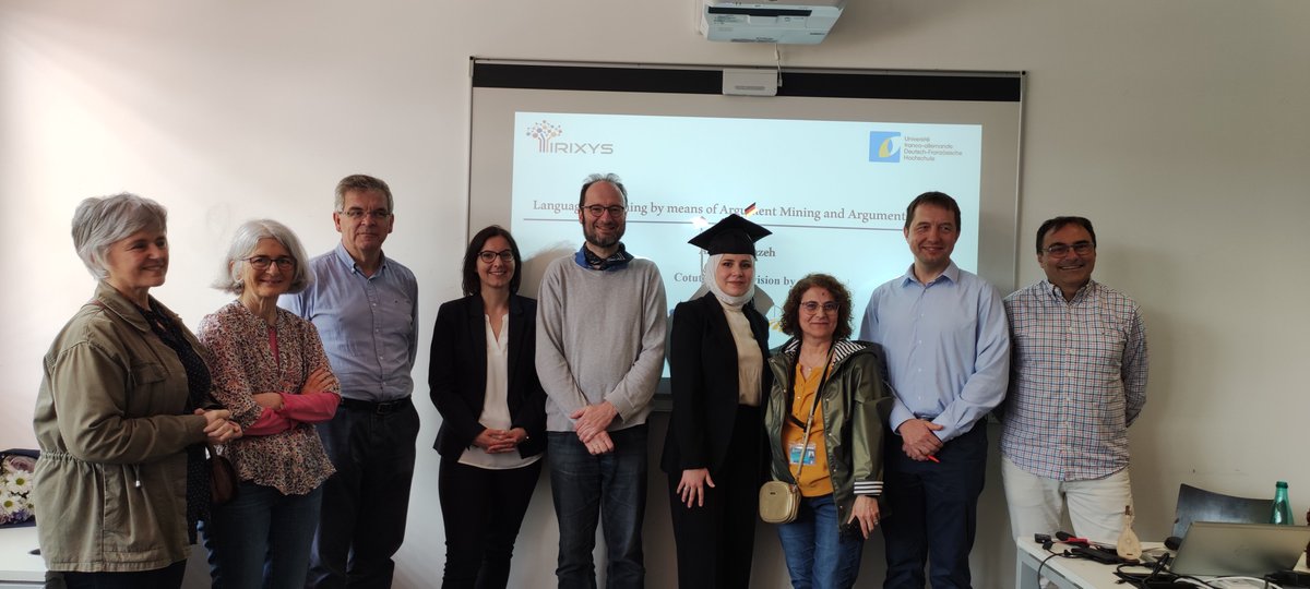 Congratulations Dr. Alaa Alhamzeh for the successful defense on Language Reasoning by means of Argument Mining and Argument Quality ! One more excellent cotutelle PhD students from @UniPassau and @insadelyon who achieved the doctoral degree of science of both institutions 🥳👩‍🎓