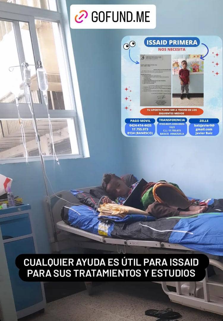 iperezh's tweet photo. Ayudemos a Issaid... Cualquier aporte por pequeño que sea es de gran ayuda para este guerrero que padece una enfermedad inmunológica desde hace 5 años. #Venezuela https://t.co/ancJ84Ze2A