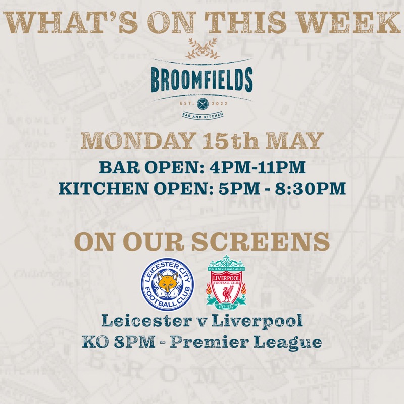 BroomfieldsBR2's tweet photo. 𝗪𝗵𝗮𝘁 𝗪𝗲 𝗛𝗮𝘃𝗲 𝗢𝗻 𝗧𝗵𝗶𝘀 𝗪𝗲𝗲𝗸

- Premier League✅
- Champions League SF ✅
- Championship, League 1 &amp; 2 Play-Off SF ✅
- Women's Super League ✅

#HelloBroomfields #livesports #PremierLeague #GinOffer #Fridayfrenzy
