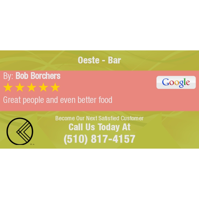 5 Star: Bob B. "Great people and even better food" maps.google.com/?cid=911909947…