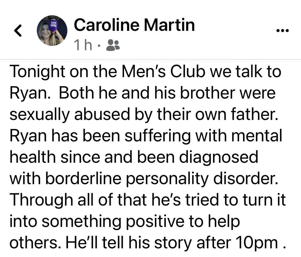 cazzatalkmartin's tweet image. Tonight the #mensclub returns. I have had hundreds of messages from men saying it helps. Even if they’re just listening. Tough one to tackle but I’ll let Ryan tell his story. #mensmentalhealth #aproblemshared #reallifestories #bbclates