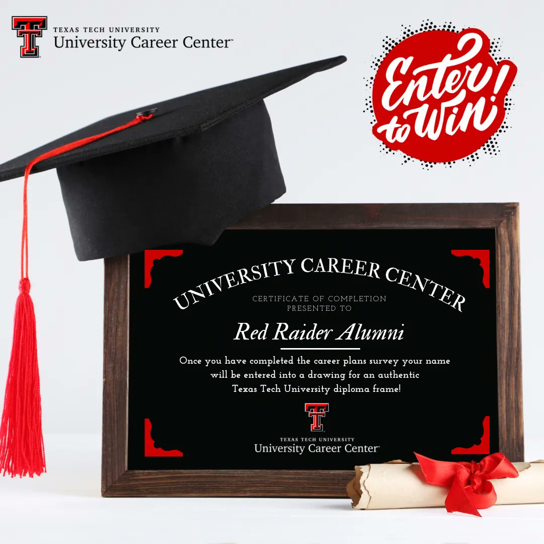 Congratulations to our latest diploma frame winner! More winners will be announced soon! Complete the Career Plans Survey for your chance to win! Link in bio! #WreckEm #TexasTech