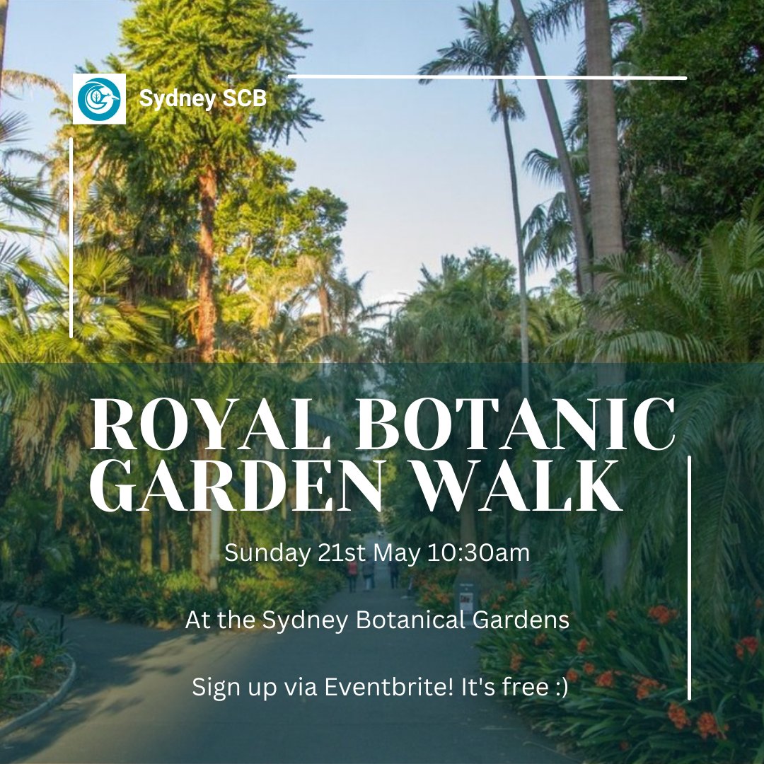 🌱 Later this month is Botanical Gardens Day! 🌱

To celebrate, Sydney SCB is running a FREE GUIDED WALK at Sydney's Botanic Gardens.

🌳 When: Sunday 21st May 10:30am
🌳 Where: Meet us at the Botanical Gardens Information Booth off Art Gallery Rd

eventbrite.com.au/e/sydney-scb-r…
