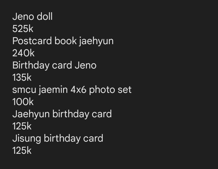 bluyind's tweet photo. ada yang mau Jeno doll ccomaz, jaehyun postcard book Md ddj sama Jeno,Jisung, jaehyun birthday card, smcu jaemin 4x6 photo set udah ready Ina ya tapi  masih dirumah admin insyaallah aku ambilnya besok atau lusa, price bisa lihat di pic udah termasuk admin + packing https://t.co/TnONFjfmtl