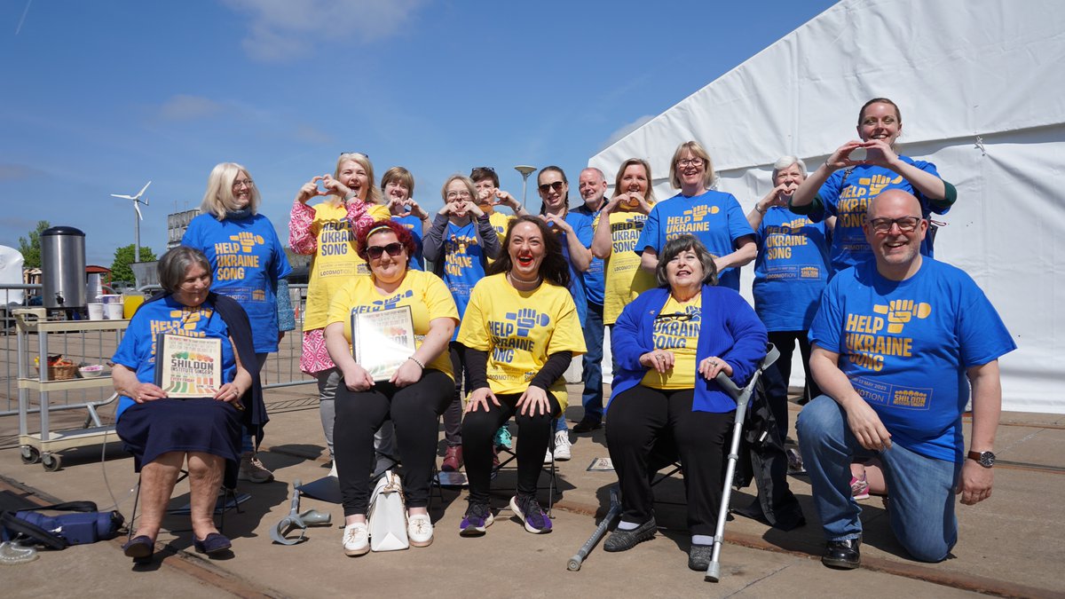 TheStuteShildon's tweet photo. On Saturday our community singing group Shildon Institute Singers made an invited appearance at @LocomotionSHD to give a 30 minute performance before joining in with other groups nationally to sing "With a Little Help From My Friends" to #helpukrainesong 🇺🇦 - Bravo singers.... https://t.co/hg6d2tN7II