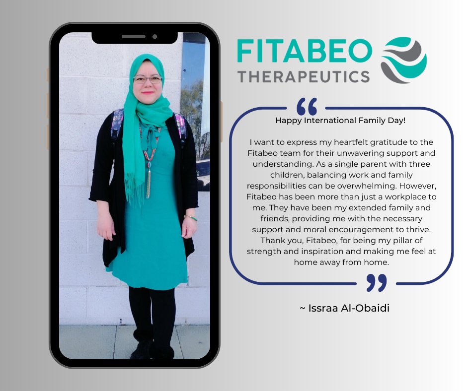 Grateful for a workplace that feels like family. On this International Family Day, I want to thank <a href="/FitabeoTx/">Fitabeo Therapeutics</a>  Therapeutics for their unwavering support and encouragement.
<a href="/MNChityala/">Mallikarjun Chityala</a> 
Alex Mullen
Mohini Kochrekar
Elifcan Beyazıt