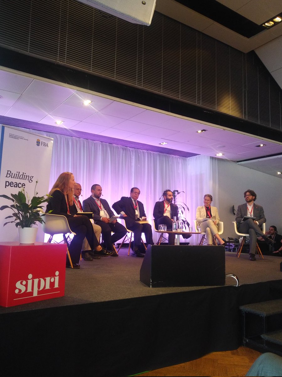 Our #MENA Panel moderated by @alaatartir at the @SIPRIorg #sthlmforum with colleagues from @FBAFolke @cmioffice @CH_MENAP @SanaaCenter @SweMFA & @KSAPSAIDS