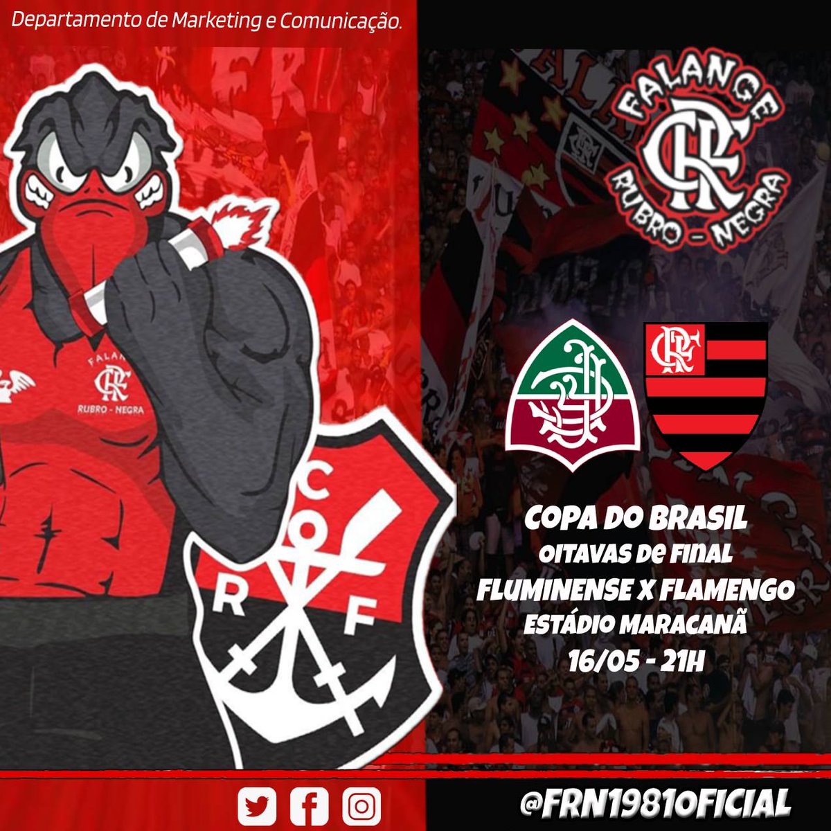 falange81of's tweet image. AMANHÃ É DECISÃO 🔴⚫
1° Jogo das oitavas de final da @copadobrasilcbf ⭐

VAI PRA CIMA DELES, MENGO 🔥

@org_crf
#falangerubronegra #frn1981 #flamemgo #ohmeumengao #maracanã #rj