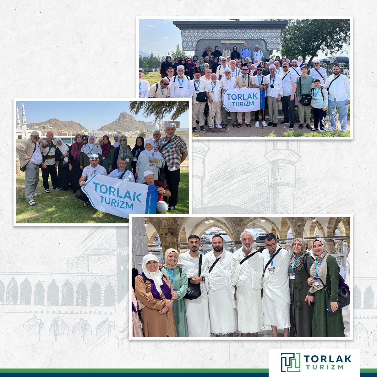 TurizmTorlak's tweet photo. Kutsal topraklardan birkaç kare… Hac ve Umre ziyaretinizi gerçekleştirirken sizler için oluşturduğumuz program sayesinde ibadetiniz dışında hiçbir şey düşünmenize gerek kalmaz.
Bilgi için https://t.co/48YysvSxr6'u ziyaret edebilir ya da 444 2 697 numaradan bize ulaşabilirsiniz. https://t.co/S3m4lPD4Lp