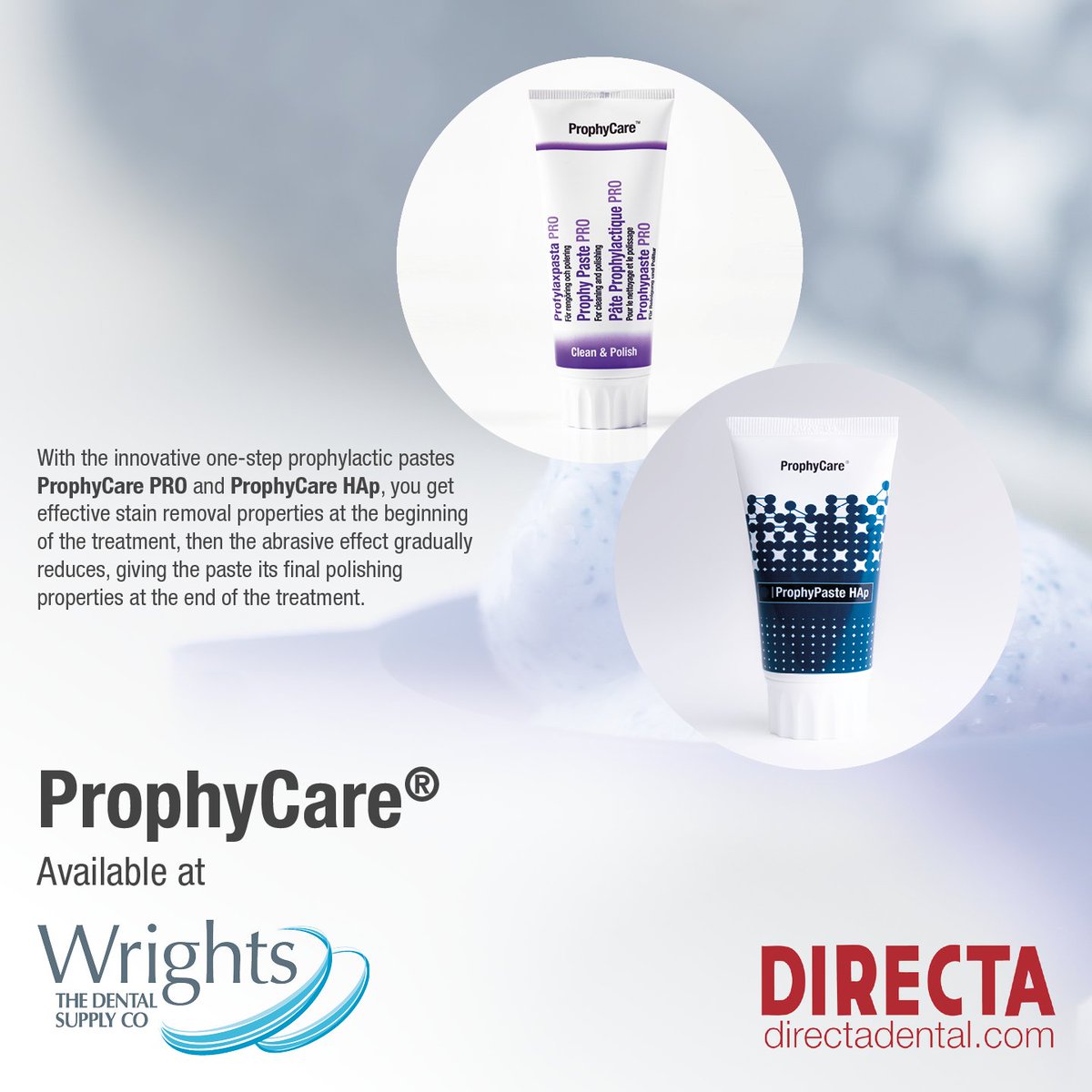 ProphyCare from Directa Dental is one of the most well-known brands of prophylaxis paste worldwide. 

Available at Wrights now at Buy 2 Get 1 FREE! ✨

Head to our May-Jun flyer now for more information and to buy now: wrightdental.co/3oIRivc

#Wrights #DirectaDental #ProphyCare