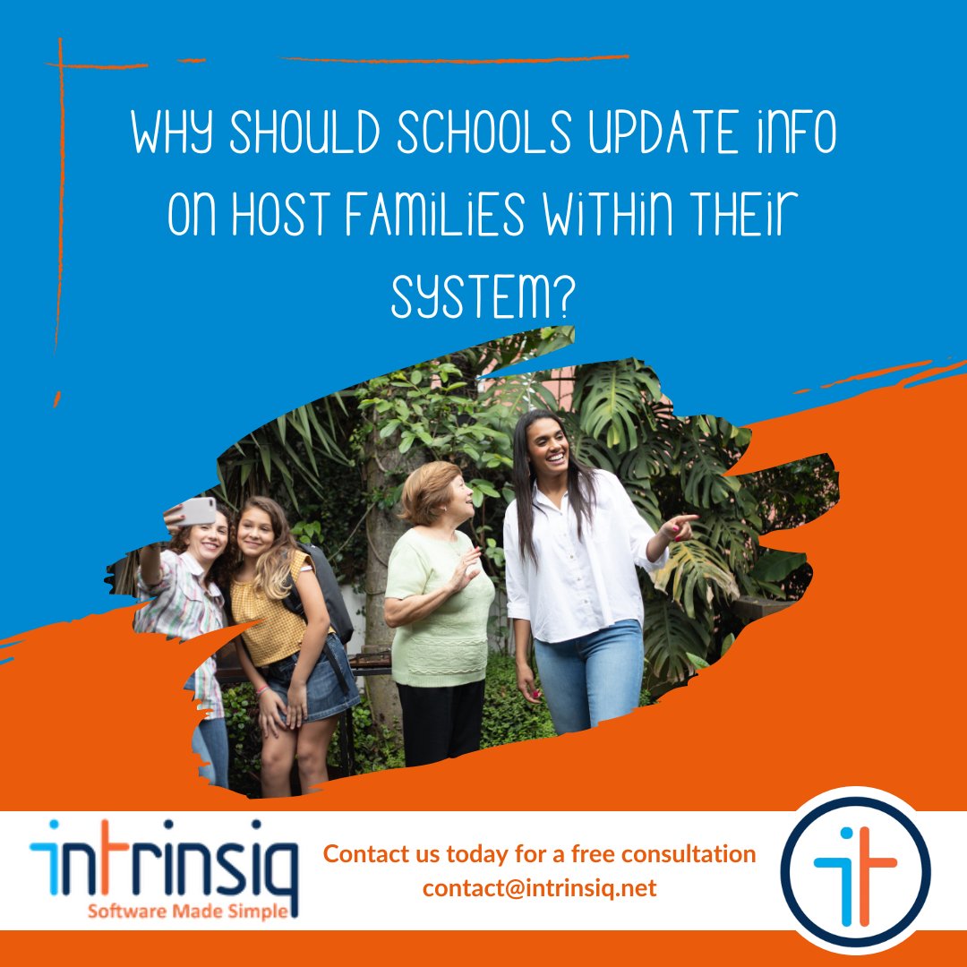 A school management system with a robust Host Family feature is an essential tool for ensuring safety and security for students who stay with homestay hosts. 

#intrinsiq #intled #internationaleducation #howitworks  #hostfamily #homestayhost #schoolmanagementsystem