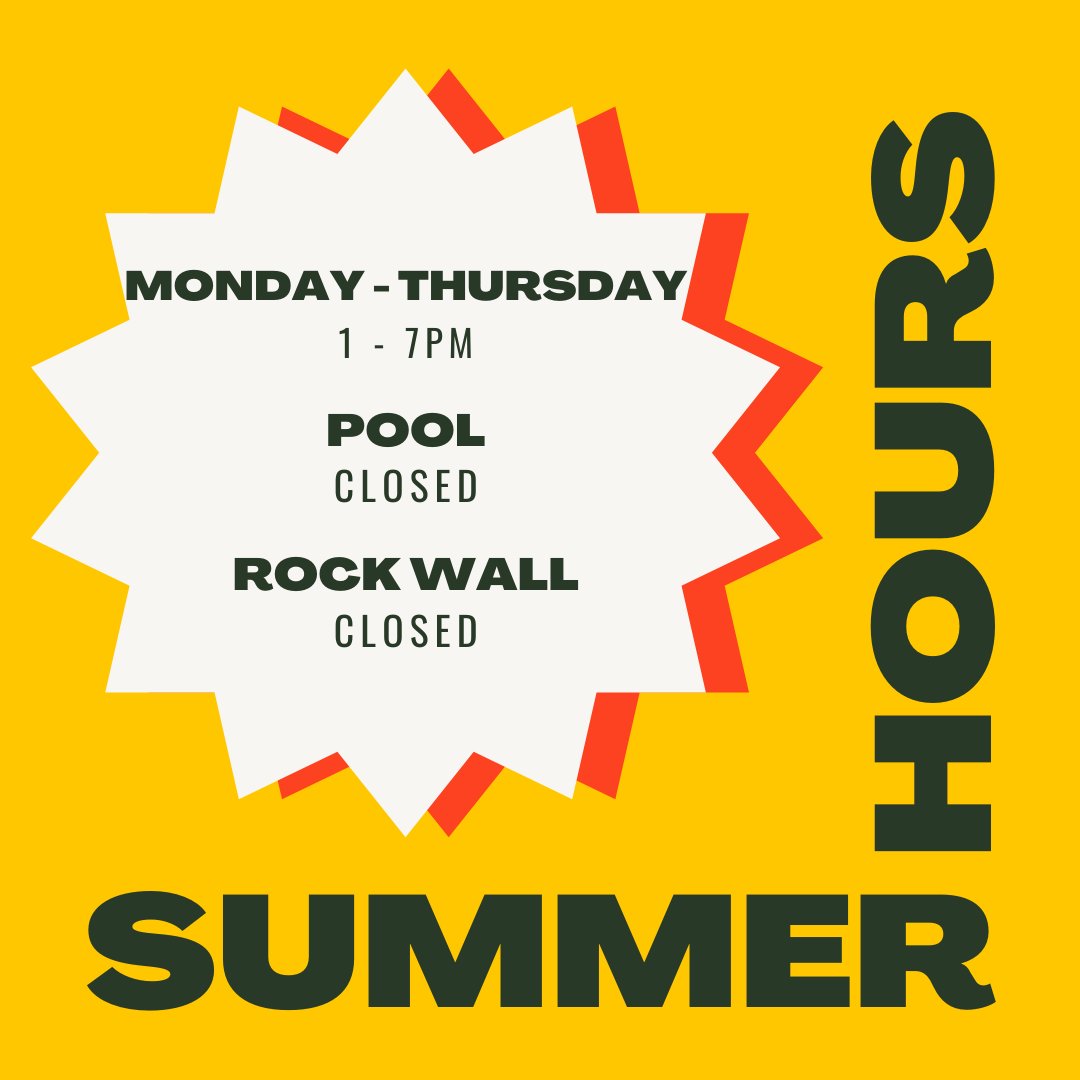 Grumbacher summer hours of operation begin today 😎