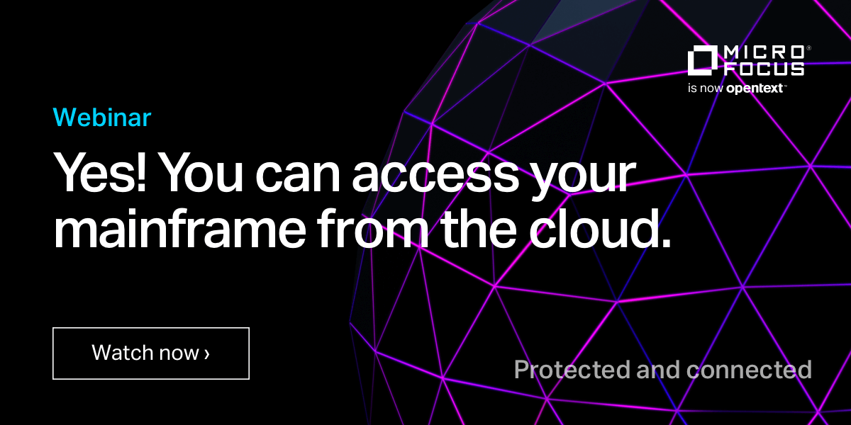 The mainframe and the cloud co-exist--learn how your organization can keep the #mainframe and have secure, cloud-based access to it with @OpenTextAppMod in this on-demand webinar:  #MyCompany bit.ly/3OaYv1R