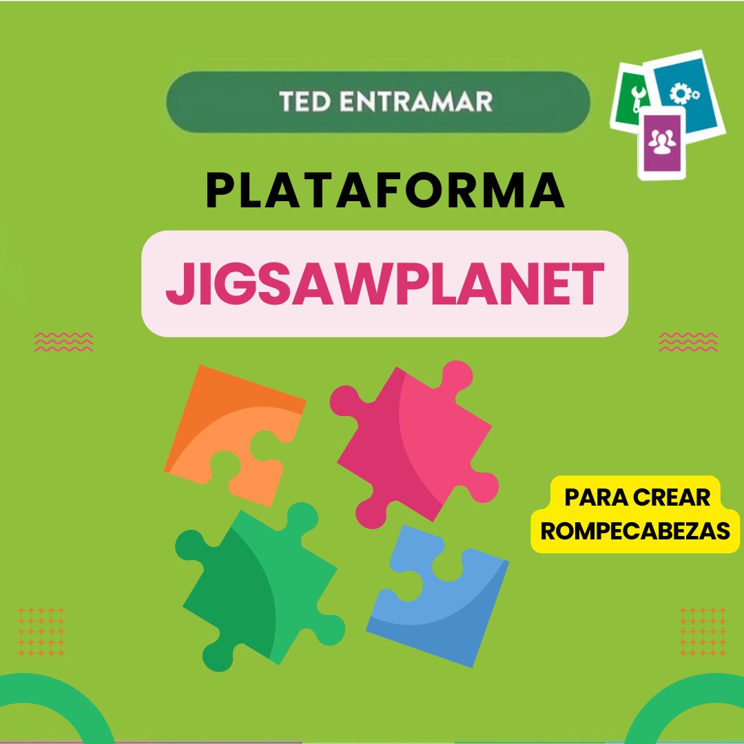 TEDentramar's tweet photo. Te compartimos esta plataforma para crear rompecabezas con cualquier imagen. Seguí el enlace y ¡comenzá ya hacerlo! https://t.co/1BB03c66fZ
#rompecabezas #tedentramar #primaria #Secundaria https://t.co/F5kezRCt7J