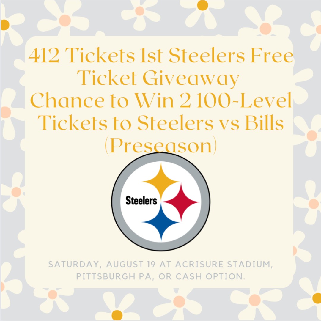 #SteelersFreeTicketGiveaway
Chance to win 2 Free 100-Level Tickets vs Bills Sat. 8/19 Preseason Game or $25 via Cash App/Paypal
Giveaway starts Now ends Mon 5/15 at 11:59pm
Follow, RT &amp; TAG FRIENDS
You can Enter on our FB &amp; IG <a href="/412Tickets/">412 Tickets</a> too
Winner agrees not to Resale Tix
