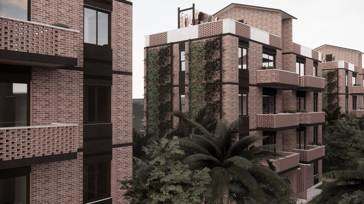 The Green Apartment project concept is a design approach that integrates environmental advocacy into building infrastructure by utilizing locally made Rwandan bricks. #architecture #sustainable #design #greencity.<a href="/Safari_nk/">Safari</a>
