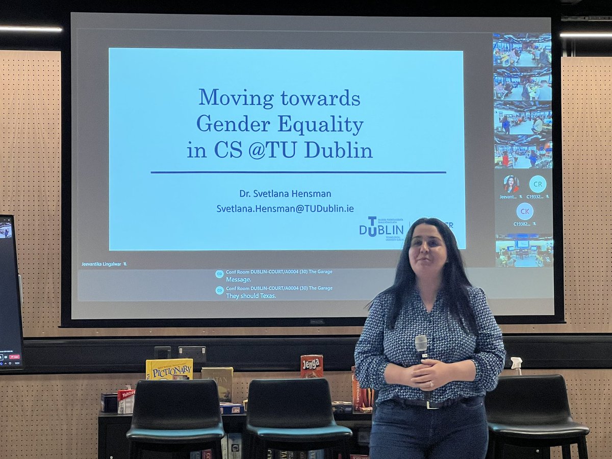 Next up is Dr Svetlana Hensman - Lecturer in Computer Science at @WeAreTUDublin. 

👏🏼 We've students here to showcase their projects afterwards. 

#BigBoostMondays @WITU_Dublin #DiversityInTech
