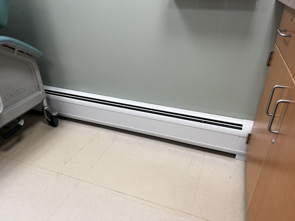 JBTacoTrainer's tweet photo. You know you're a heating geek when you try to ID the baseboard in the doctors office - I'm guessing Sterling HiCap??? https://t.co/g9c4KP19AY