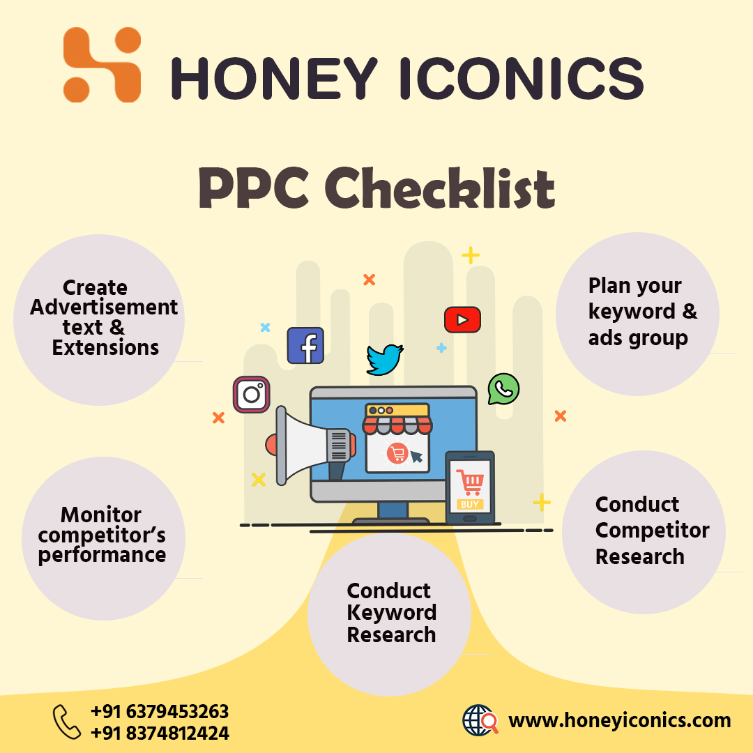 arul031981's tweet image. A PPC checklist is important because it ensures that ad campaigns are properly prepared, leading to improved performance, reduced mistakes, consistency, and efficiency.

#websitedesigningcompanyincoimbatore #honeyiconics #webdevelopmentcompanyincoimbatore #digitalmarketingcompany