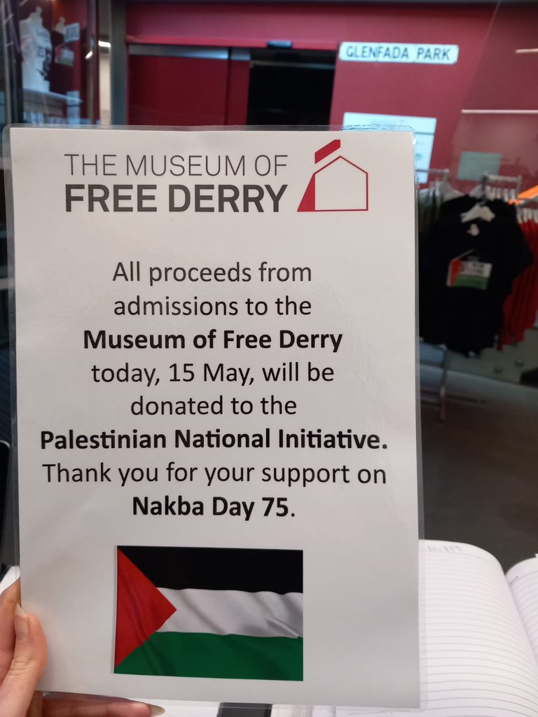 All proceeds from admissions today will be donated to the Palestinian National Initiative ♥️📷#BloodySunday51 #oneworldonestruggle #NakbaDay