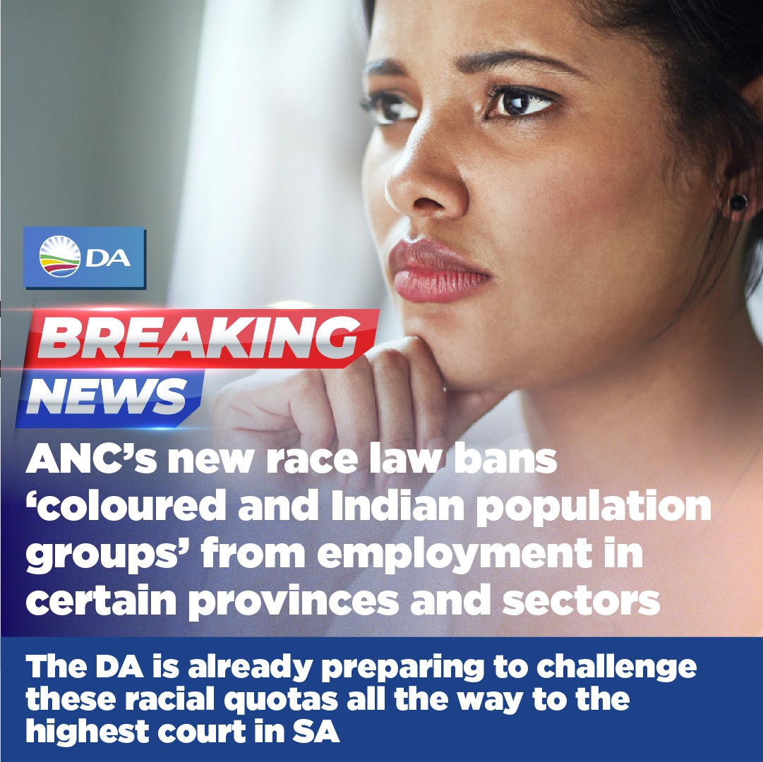 Democratic alliance on twitter the da opposes the employment equity