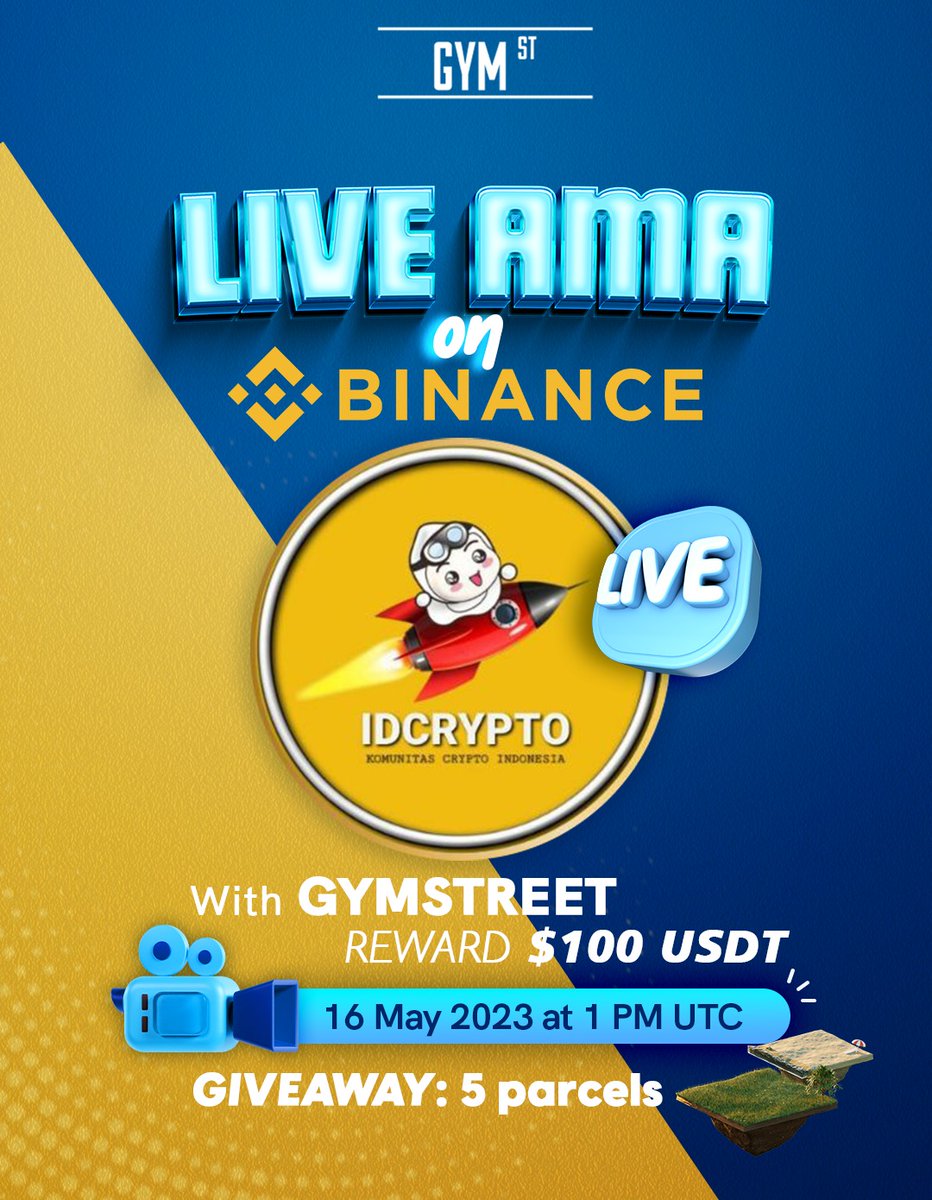 Affility_Hub's tweet photo. 🔔 Exciting AMA with GYMSTREET Metaverse on @Binance with @idcryp_to , May 16 at 1 PM UTC! Got Metaverse questions? Join us and stand a chance to win 100 USDT and 5 exclusive Metaverse land parcels🎁! Don't miss out!
Join us tomorrow:👉 https://t.co/sIXrYfaSvh https://t.co/nbmTV3uDtH