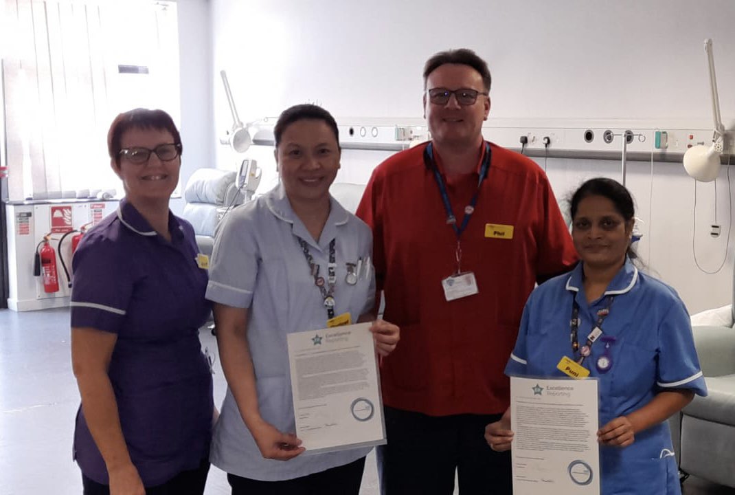 Congratulations to the QEH Infusion team for your excellence award. With excellent patient experience and your dedication to the service we are very proud of you.