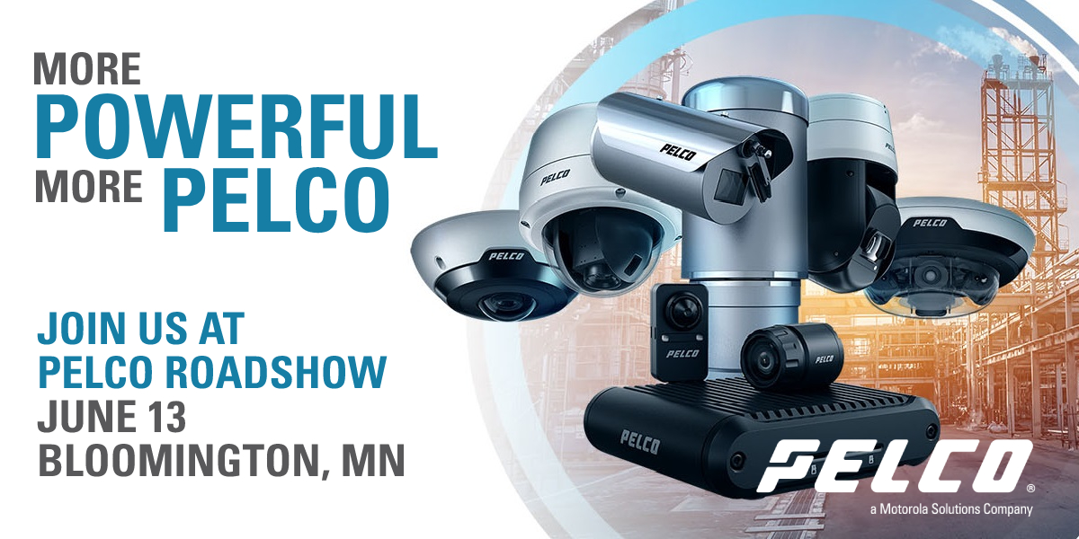 📅June 13: Join the #Pelco Roadshow in Bloomington, MN, and see our #VideoSecurity portfolio. We’ll be showcasing the:
📹Sarix Pro 4 Series and the ExSite Enh. Explosion Proof Series
🔢#Cloud-based Pelco #Calipsa #analytics
💻#VideoXpert #VMS
Register now: hubs.li/Q01PSkY30