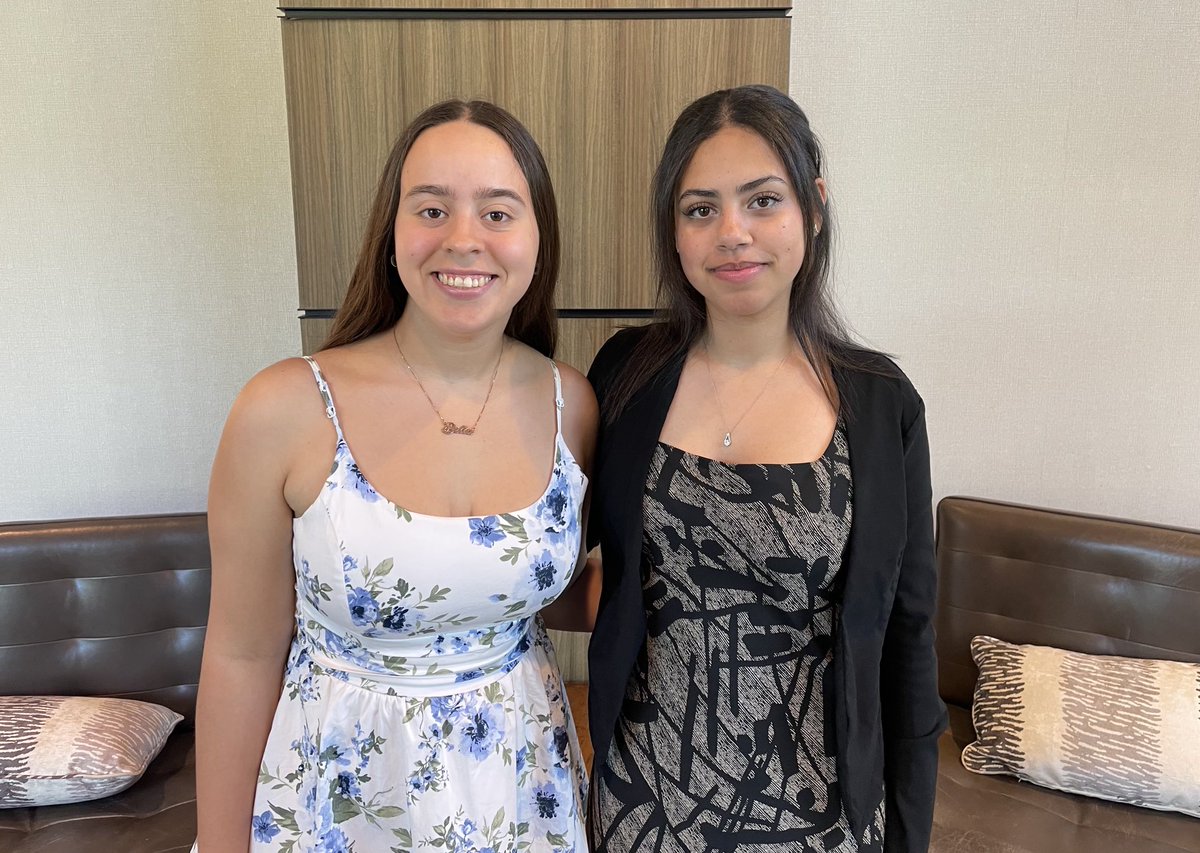 At the Union County Superintendents’ Roundtable w/Linden’s two Outstanding Scholars (l to r) Isabella Gonzalez headed to Kean University in Accounting and Hagr Elweshahy who is headed to Princeton University in Political Science, American Politics & International Law. So proud.