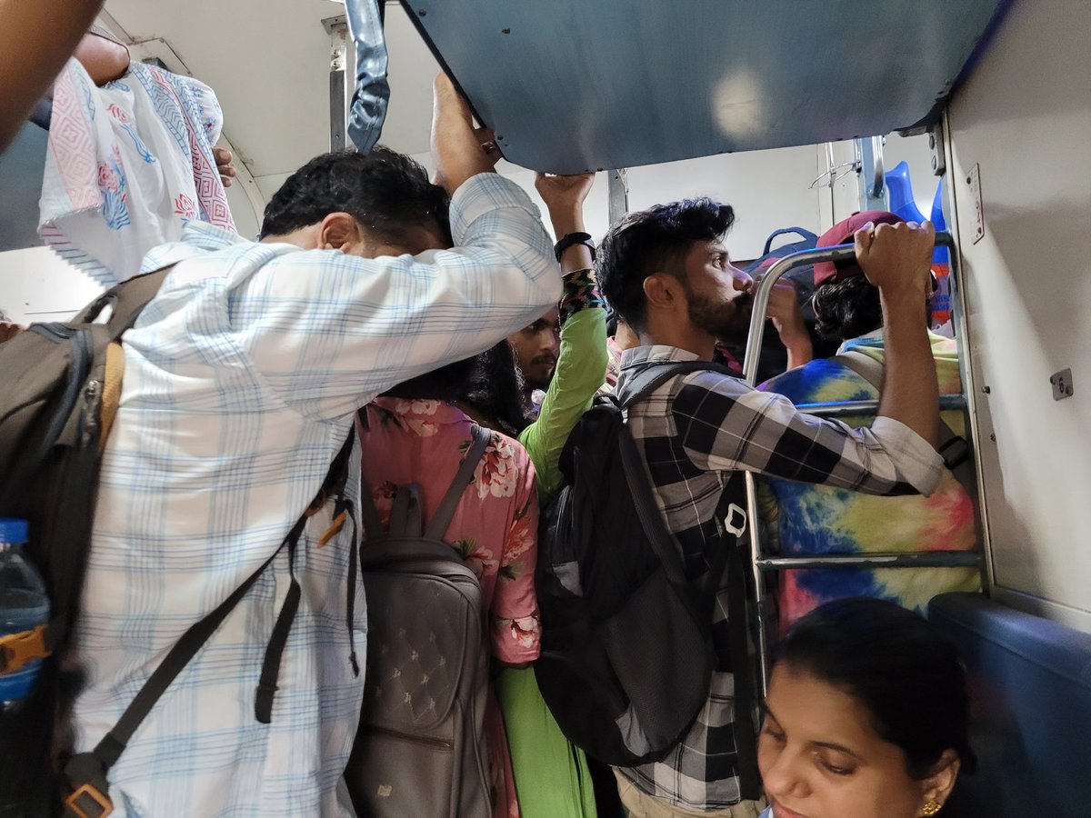 danielsinu's tweet photo. @RailwaySeva @IRCTCofficial absolutely disgusting,  we are traveling after taking tkt of premium tatkal and see the situation in S1 , still the same . No action taken yet only message came as called , I didn't receive any call . Ladies are not able to go to washroom as all the way is packed https://t.co/tGmcXuSFgL