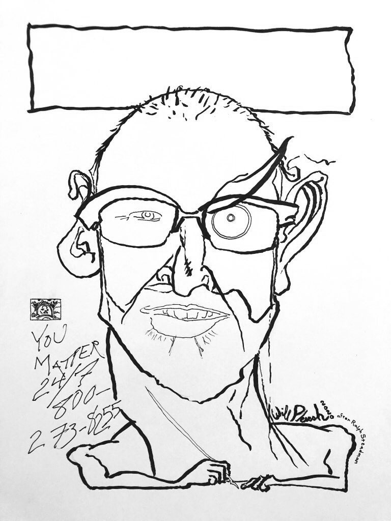 Happy Birthday, Ralph Steadman, after whose art I did this homaging self-portrait.  