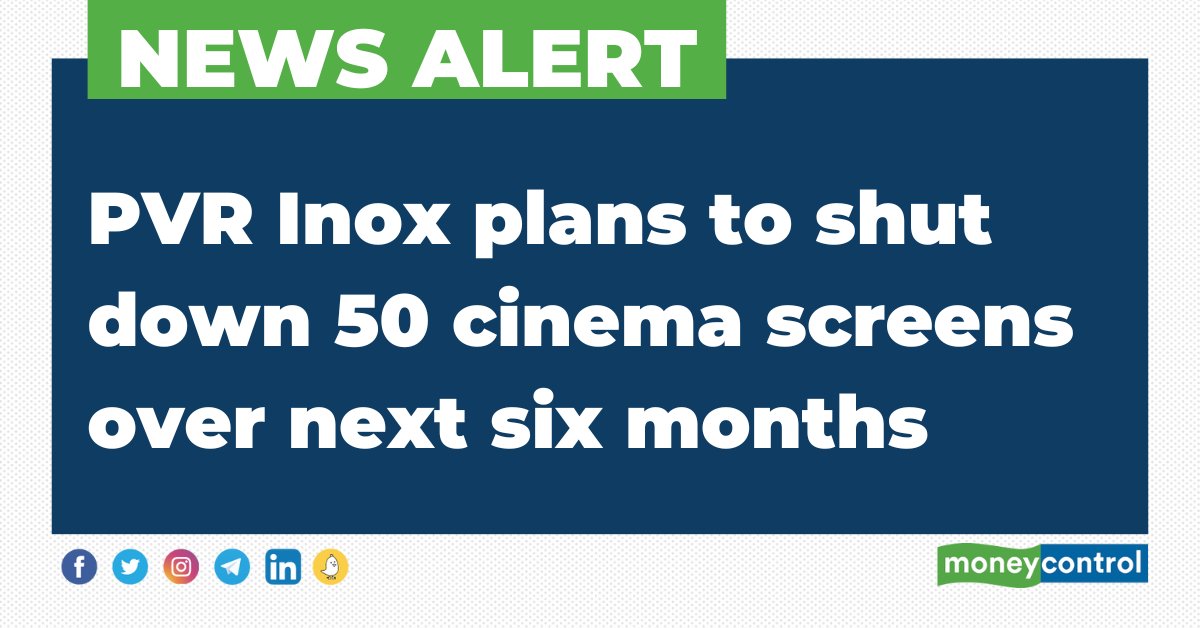 #NewsAlert 🚨 PVR Inox plans to shut down 50 cinema screens over the next 6 months

#PVR #PVRInox #PVRCinemas #MovieTheater #Business