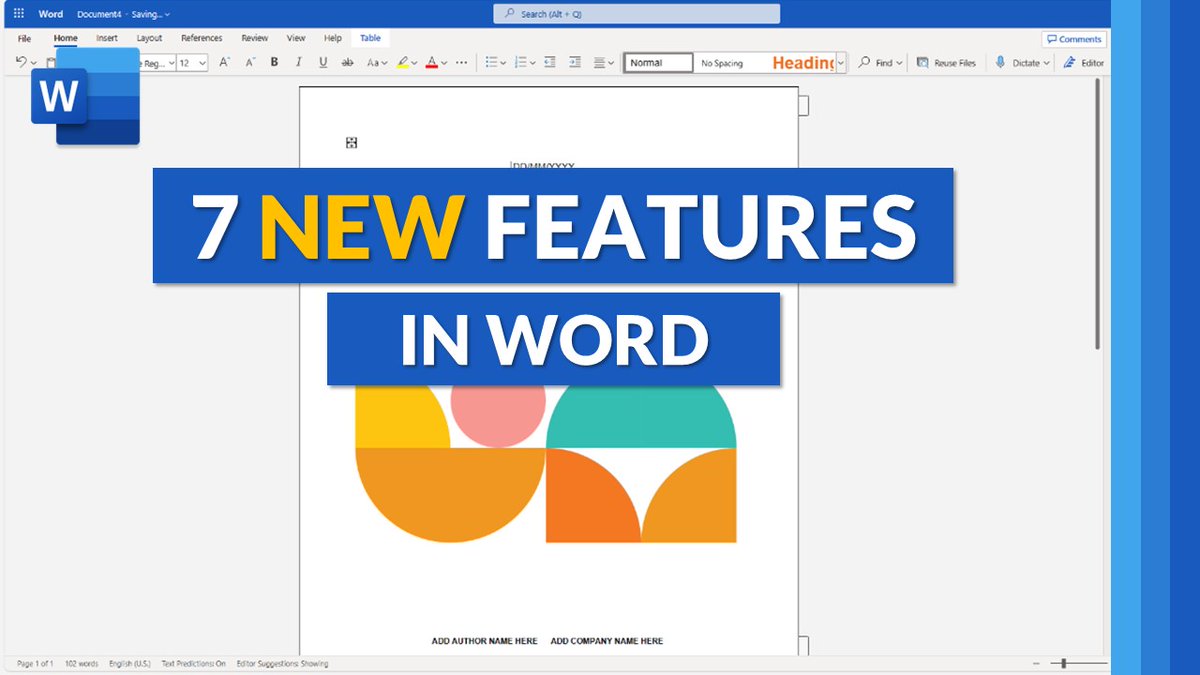 mtholfsen's tweet image. A tutorial video showing the top 7 new features in Microsoft Word 📝 Updates include:

➰ Loop components for real-time collab
🤖 AI-infused Designer
💬 Comment improvements
➕ Lots more

YouTube 📺 youtu.be/A1F-Esb22mM

#edtech #engchat #MIEExpert