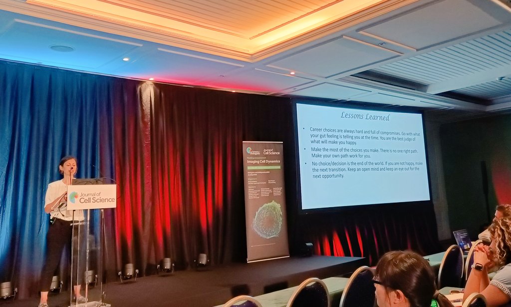 gomez_mariscal's tweet photo. Day2 in #celldyn2023 starts with important messages from inspiring @christlet and @Melike_Lak at careers at glance #beopen #collaborate #keepopenmind "make your own path work for you" "make the most of the choices you make" "go with what your gut feeling's telling you" #havefun https://t.co/JYYddp8UbD