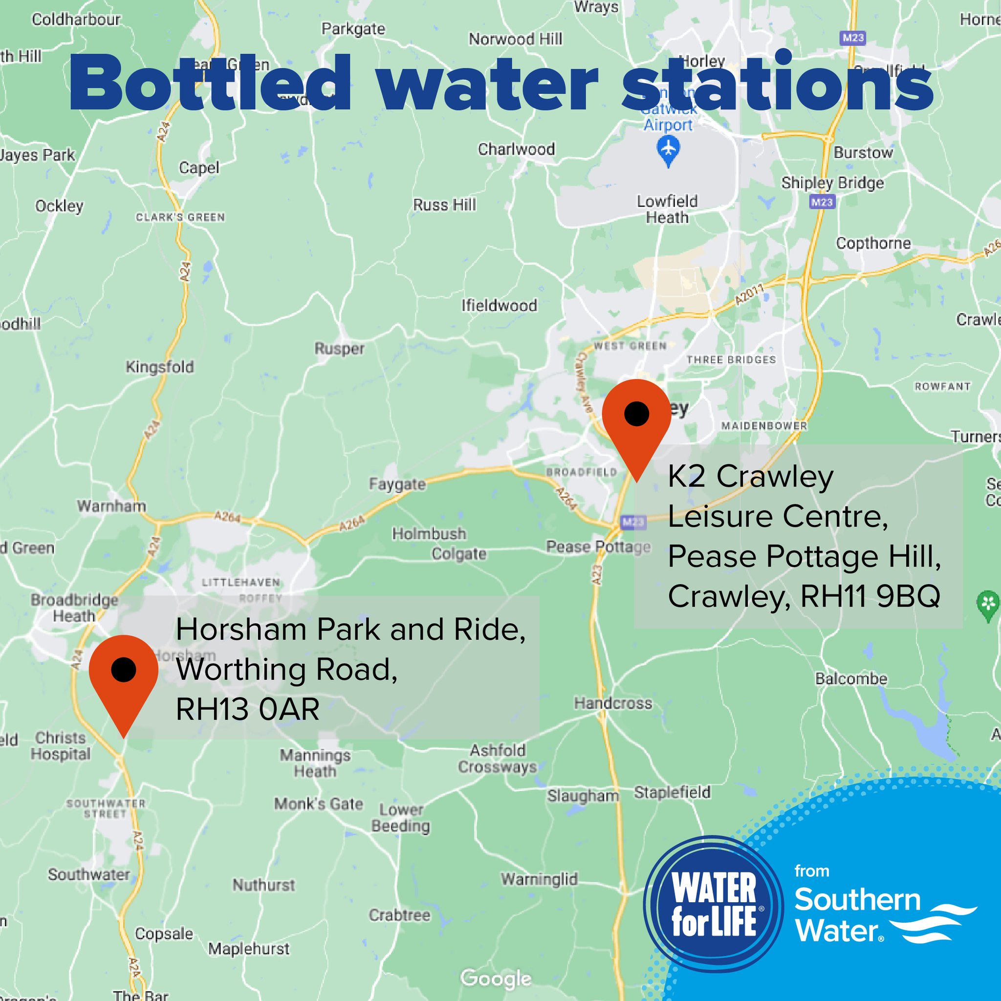 Southern Water on Twitter "Our second bottled water collection point