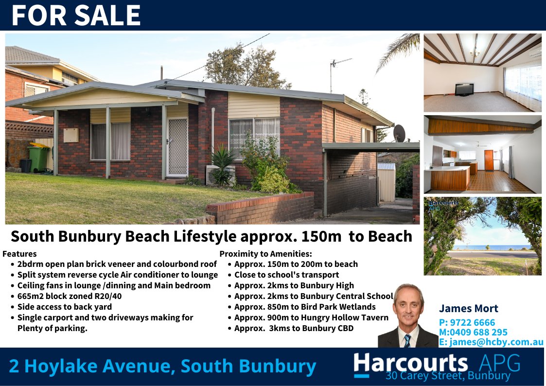 Potential duplex site located opposite beach 
Call exclusive agent James Mort 0409 688 295

#harcourtsapg #justlisted #investment #investmentclub #southbunbury #cityof bunbury #swregion #forsale #outdoorliving #seasideliving #beachliving