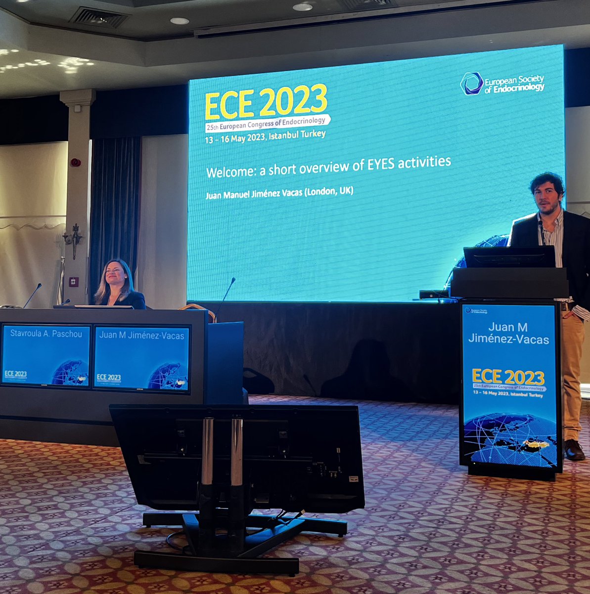 Juan M. Jiménez Vacas (@juanma_jv22) on Twitter photo Chairing the EYES symposium at #ECE2023 has been an absolute honor and pleasure! Delighted to share our activities and initiatives, dedicated to create a world of opportunities for Early Career Endocrinologists and Scientists 🌍💫
<a href="/EYEScientists/">EYES</a> <a href="/ESEndocrinology/">European Society of Endocrinology (ESE)</a> <a href="/EsePresident/">ESE_President</a> Chairing the EYES symposium at #ECE2023 has been an absolute honor and pleasure! Delighted to share our activities and initiatives, dedicated to create a world of opportunities for Early Career Endocrinologists and Scientists 🌍💫
<a href="/EYEScientists/">EYES</a> <a href="/ESEndocrinology/">European Society of Endocrinology (ESE)</a> <a href="/EsePresident/">ESE_President</a>