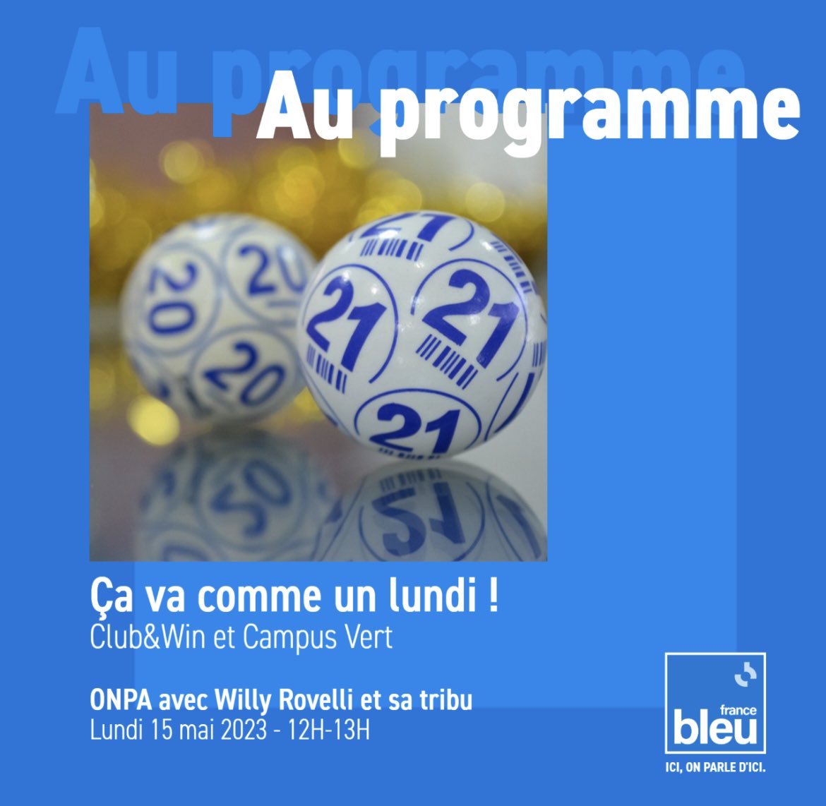 NMalaboeuf's tweet photo. ☺️ C’est parti pour la 38ème semaine de la saison d’#ONPA sur @francebleu avec @Willy_Rovelli et sa tribu ! 

🎰 Zoom sur #ClubAndWin qui permet d’augmenter ses chances de gagner à la loterie européenne ! 

🌳 Zoom sur #CampusVert pour héberger des étudiants dans sa ferme https://t.co/wfuOzxyu6C