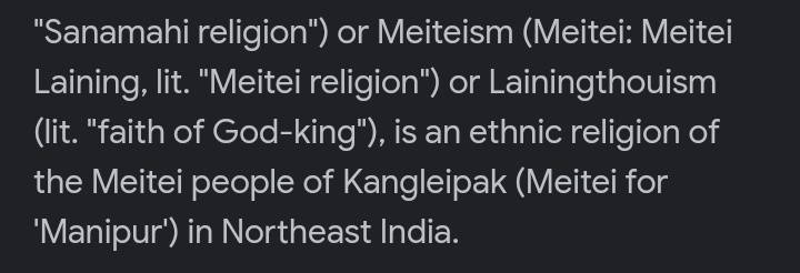 biaksimte's tweet photo. Sanamahi is a religion followed by Meitei, any confusion you are welcome to find it in Google. Meitei are not Hindus,I repeat they r not Hindus. #WeNeedPresidentRule
#NoFaithInBiren
#BirenStepDown
#WeDemandSixthSchedule
#Stopenthiccleasing
#Separateadminisration @lhingneithemlh3 https://t.co/xvjXnIXm1I