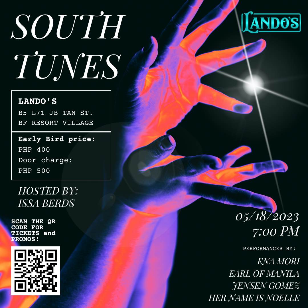 Ayo! I have a rare south gig this coming Thurs (May 18) at @landosbarofficial 🎤 home turf baaaybehhh 🤘🏽 Bringing a special guest on set. Performing an unreleased track w/ <a href="/serrosound/">serro</a> 👀

Sharing the stage w/ <a href="/enamorimusic/">ena mori</a>, <a href="/iamJensenGomez/">Jensen Gomez</a>, &amp; Her Name Is Noelle

Get yo tickets!