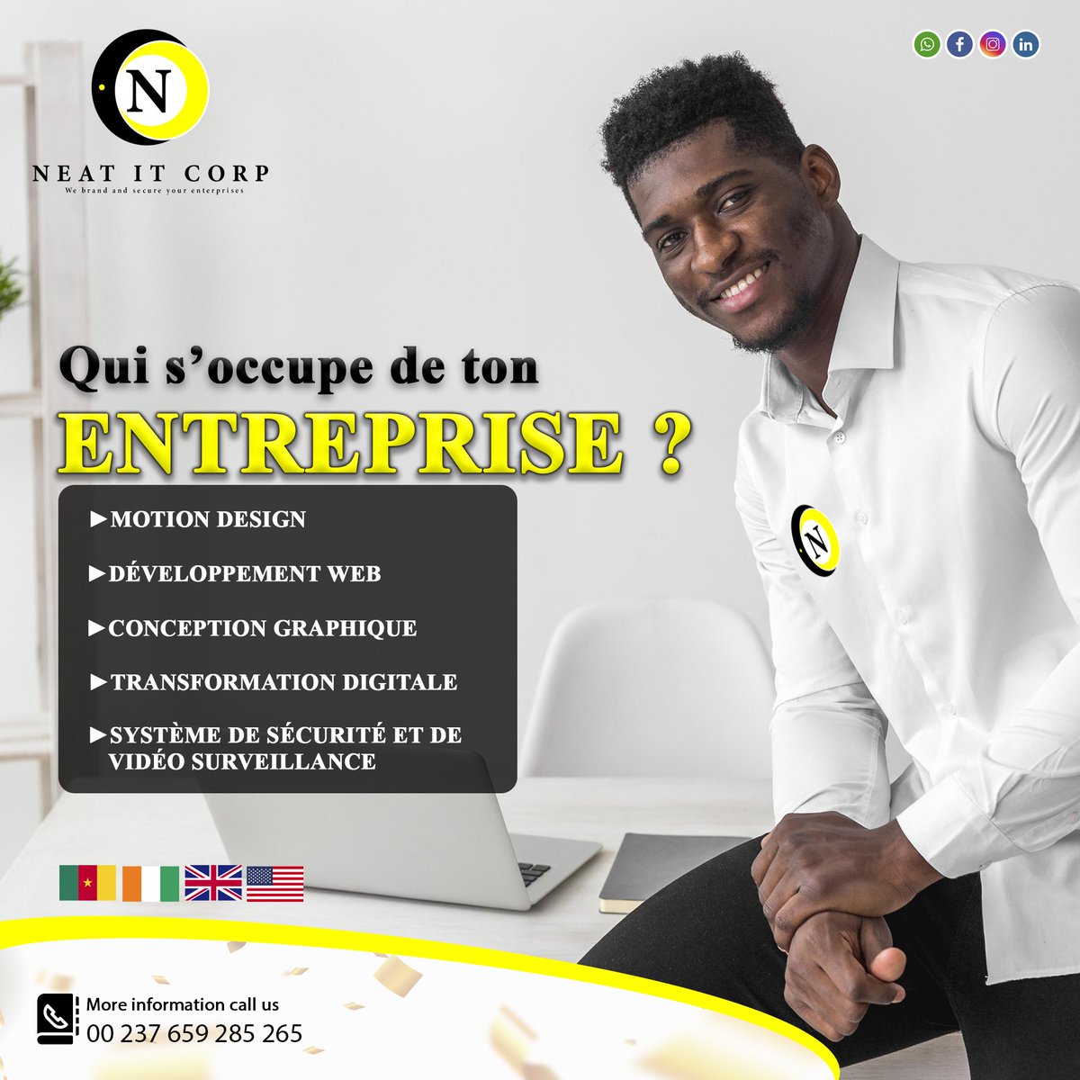 NeatitCorp's tweet photo. Salut à vous et bon début de semaine.
#neatitcorp
#Totalenergies
#Orangecameroun
#MTNcameroun
#afrigaz
#Gulfinoil
#cadysgroupe
#nestlecameroun
#DPWS
#Opur
#Diageoguinnesscameroun https://t.co/cTznVmN2jm