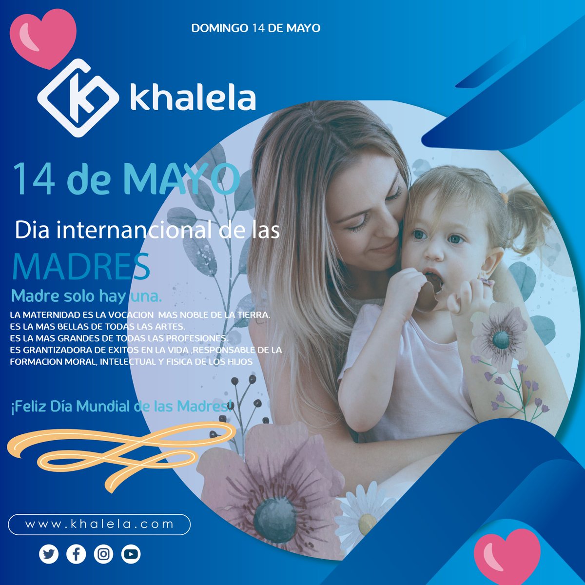 KhalelaSA's tweet photo. Feliz dia a todas las madres que cada dia son ejemplo y admiración para la sociedad, esforzandose para sacar sus hijos adelante como ciudadanos ejemplares. https://t.co/OHZoF0ypa3