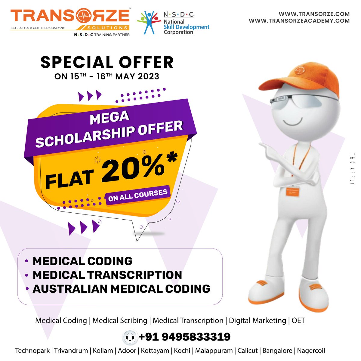 AthulyaMA1's tweet image. Attention all aspiring 𝙈𝙚𝙙𝙞𝙘𝙖𝙡 𝘾𝙤𝙙𝙚𝙧!
The wait is over!
You can now enroll in Transorze for our Medical Coding course at an 𝒖𝒏𝒃𝒆𝒂𝒕𝒂𝒃𝒍𝒆 20% 𝒇𝒍𝒂𝒕 𝒅𝒊𝒔𝒄𝒐𝒖𝒏𝒕! 🎉
🌐 transorze.com
☎ +919495833319
#transorzesolutions #studycourse #education